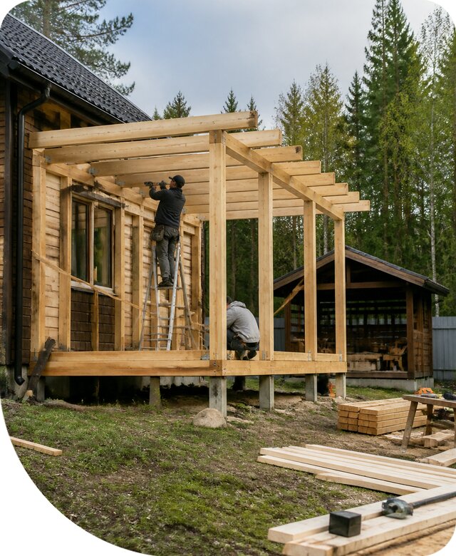 Строительство пристроек и построек на участке в Мелеузе