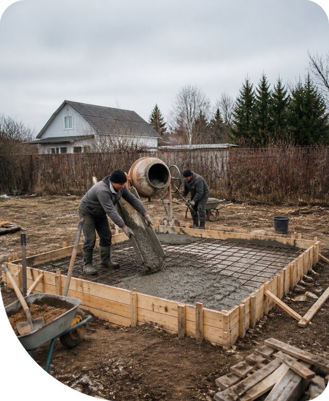Фундамент под хозблок в Мелеузе под ключ и строительство